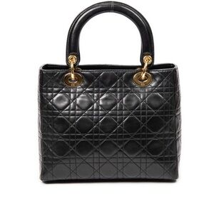 CHRISTIAN DIOR  Cannage Medium Lady Dior Black